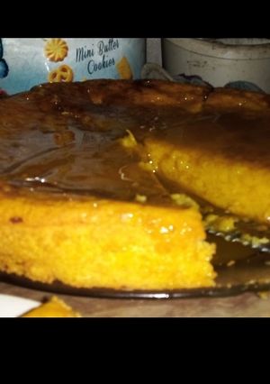 Una foto de Torta de tangerinas brillosa