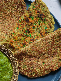 A picture of All time protein pack meal- Green pancakes.