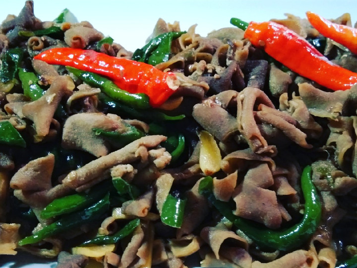 Resep Tumis usus ayam cabe ijo Anti Gagal