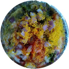 Aloo tikki chaat A picture of Aloo tikki chaat.