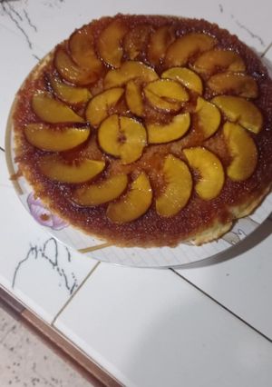 صورة لوصفة كيكة الخوخ