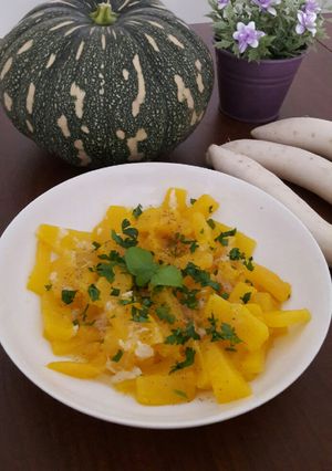 صورة لوصفة يقطين بحامض وثوم 🍊