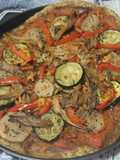 Pizza vegana con setas ostra, nabo y pimientos