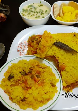 A picture of Baked Toor-Dal Vegetables Khichdi.