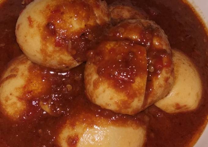 Wajib coba! Resep buat Telor balado sederhana  nikmat