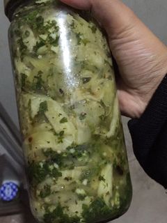 Una foto de Berenjenas al escabeche! Fáciles y económicas, suaves se pueden guardar en frascos