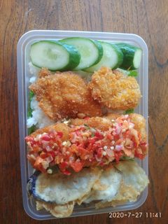 Foto resep Sambal matah rice box chicken katsu