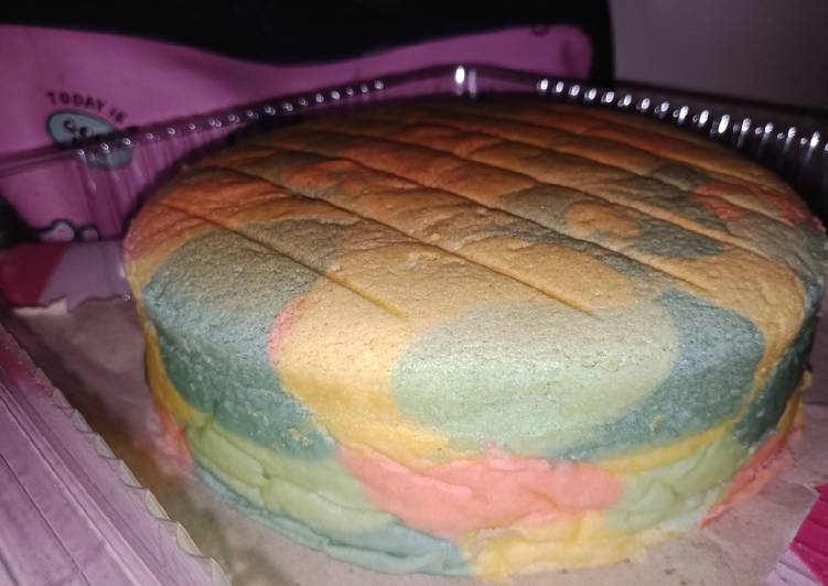 Rainbow ogura cake / Kue Ogura pelangi