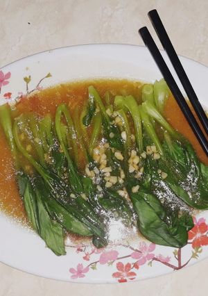Foto resep Rebus Pokcoy siram saus bawang putih