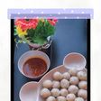 Cilok isi abon dengan saus kacang