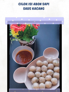 Foto resep Cilok isi abon dengan saus kacang