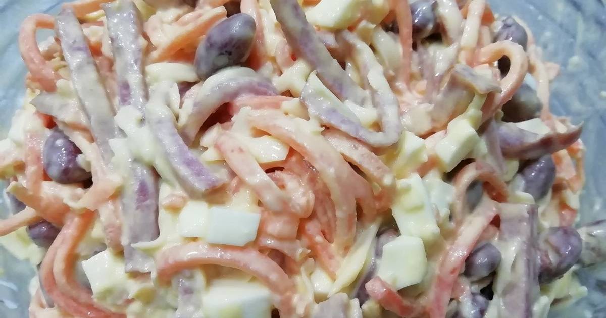 Салат с жареной морковкой и фасолью. Салат с жареной морковкой и фасолью