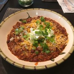 A picture of Julie's almost healthy crock pot turkey chili.
