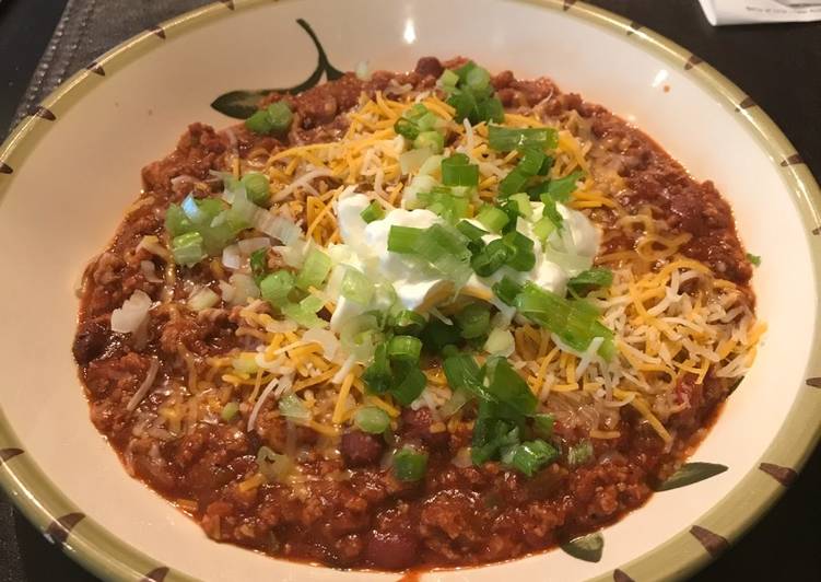 Recipe of Any-night-of-the-week Julie&#39;s almost healthy crock pot turkey chili