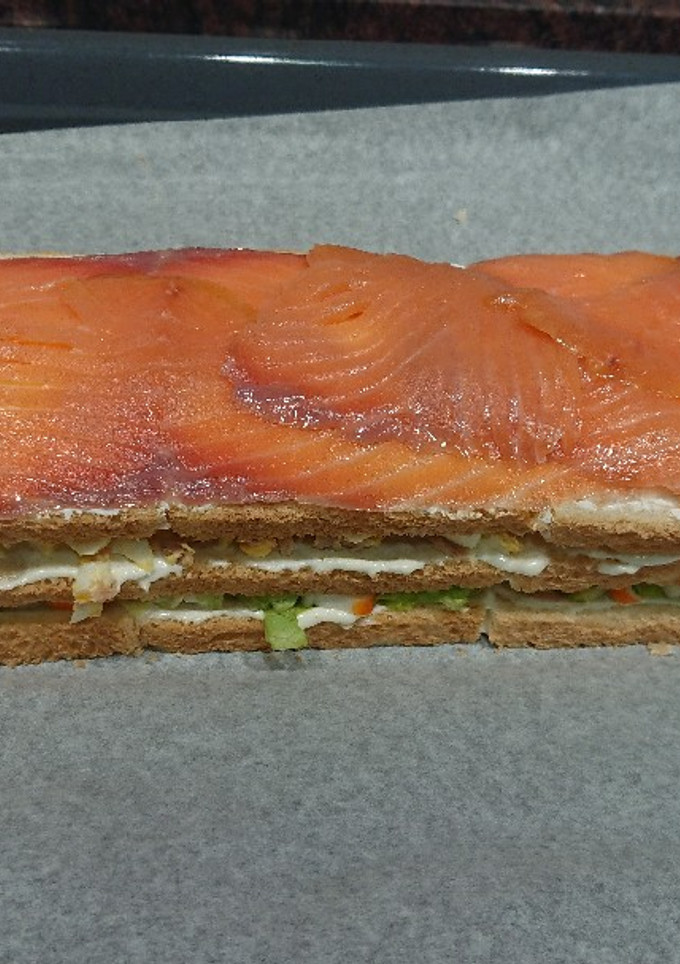Una foto de Pastel frío de pan de molde
