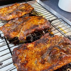 A picture of Oven Roasted Pork Steaks.