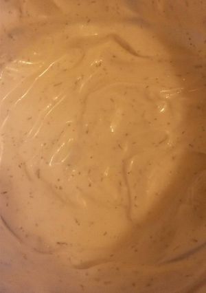 A picture of Grandma Hawke's Veggie Dip.