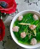 Canh Cải Bẹ Xanh Giò Sống