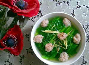 Hình của món Canh Cải Bẹ Xanh Giò Sống.