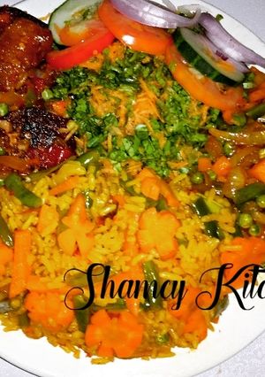 A picture of Veggies jolof Rice.