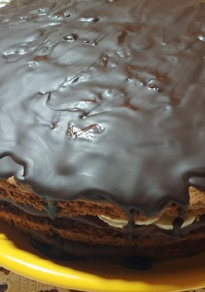Csokis banános torta recept fotója
