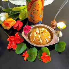 A picture of Caramelized Daliya Halwa.