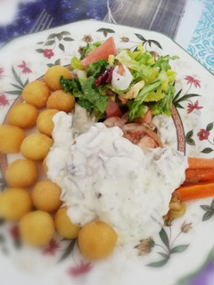 Una foto de Pollo al horno con salsa de champiñones