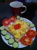 Roti tawar gandum dan scrumblee egg(sarapan)