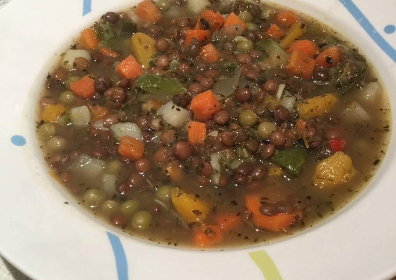 Guiso de lentejas con verduritas súper express 🤗