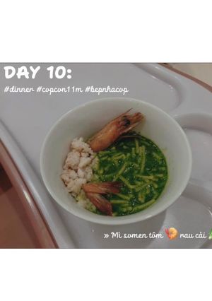 Hình của món Mì somen tôm rau cải 🥬.