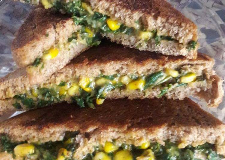 Recipe of Perfect Spinach corn sandwitch