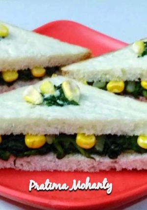 A picture of Creamy Spinach Corn Sandwich.