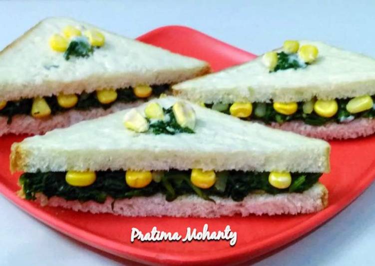 Step-by-Step Guide to Make Super Quick Homemade Creamy Spinach Corn Sandwich