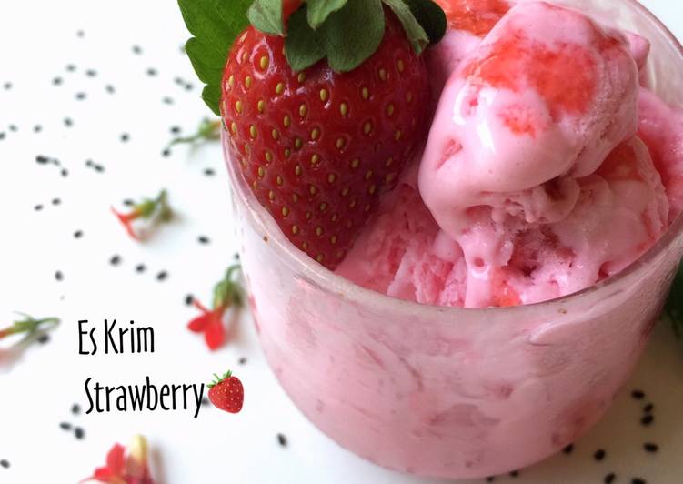 Resep Es Krim Strawberry🍓 | Bahan Membuat Es Krim Strawberry🍓 Yang Menggugah Selera