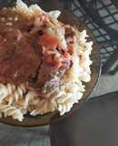 Fusilli con Solomo de Res en Salsa