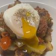 Spicy Corned Beef Hash with Poached Egg