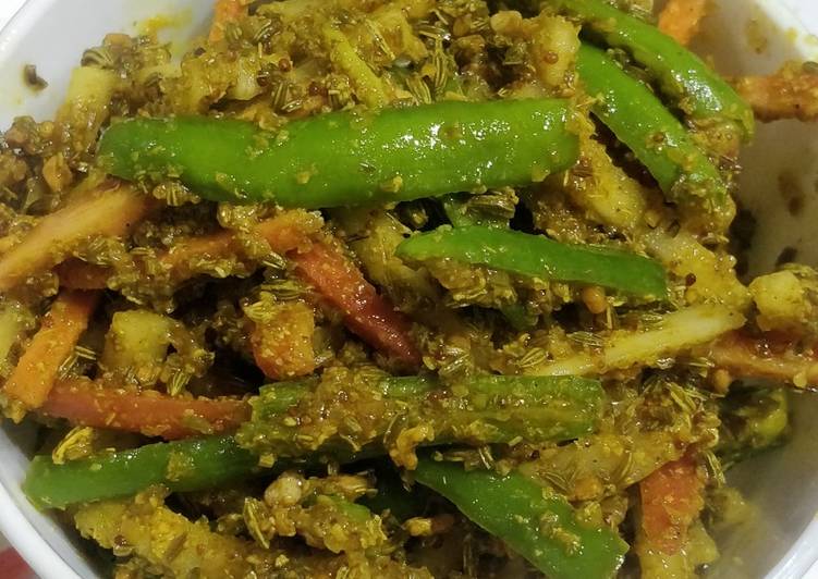 Recipe of Ultimate Green Chilli Mix Pickle