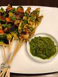 Homemade kebab with chimichurri sauce