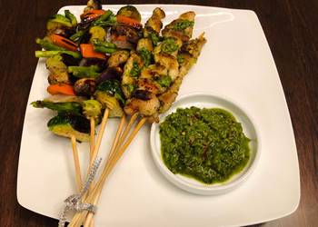 How to Make Appetizing Homemade kebab with chimichurri sauce