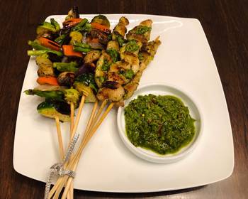 The New Way Make Recipe Homemade kebab with chimichurri sauce Very Delicious