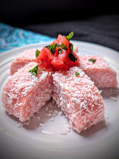 西瓜牛奶雪花糕 - 無添加糖簡易點心 的食譜成品照片
