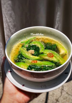 Hình của món Canh Cua Mướp Mồng Tơi.