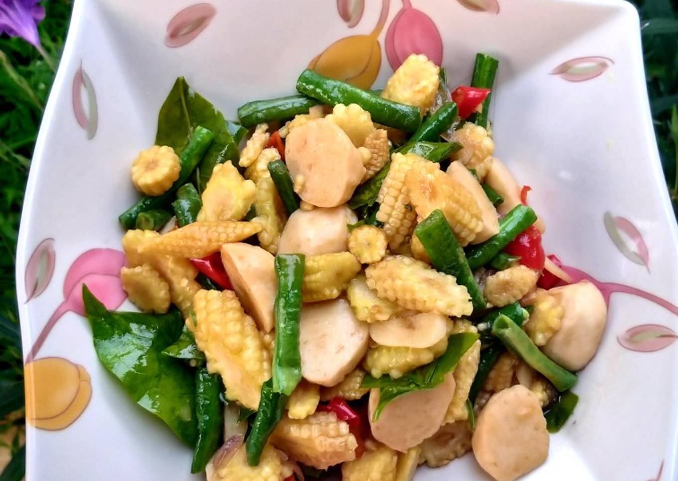 Tumis Jagung semi Baso ikan