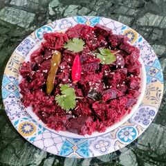 Beetroot Dry Curry With Sesame seeds and Coconut A picture of Beetroot Dry Curry With Sesame seeds and Coconut.