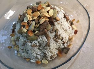 صورة لوصفة رز بفول على الطريقة السورية