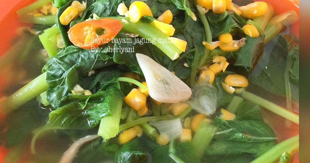 4 008 resep sayur bayam jagung tanpa temu kunci  enak dan 