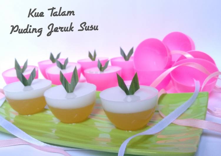 Resep Kue talam puding jeruk susu yang Enak Banget