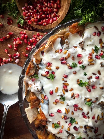 Easy Steps to Make Recipes Light Eggplant Fatteh the So Delicious Really Delicious.