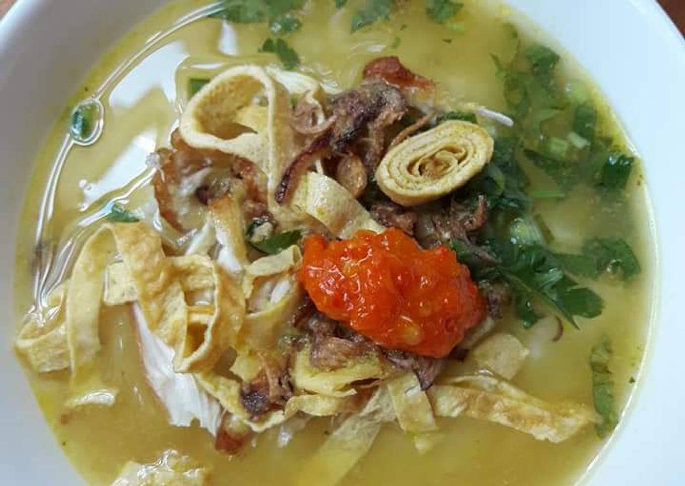 Bubur ayam kuah soto