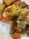 Fideos de zucchini con jamón serrano y queso ibérico